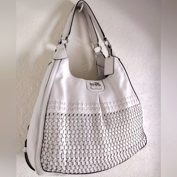 COACH Maggie Madison Woven Leather Shoulder HoboBag  23385 - Picture 3 of 16